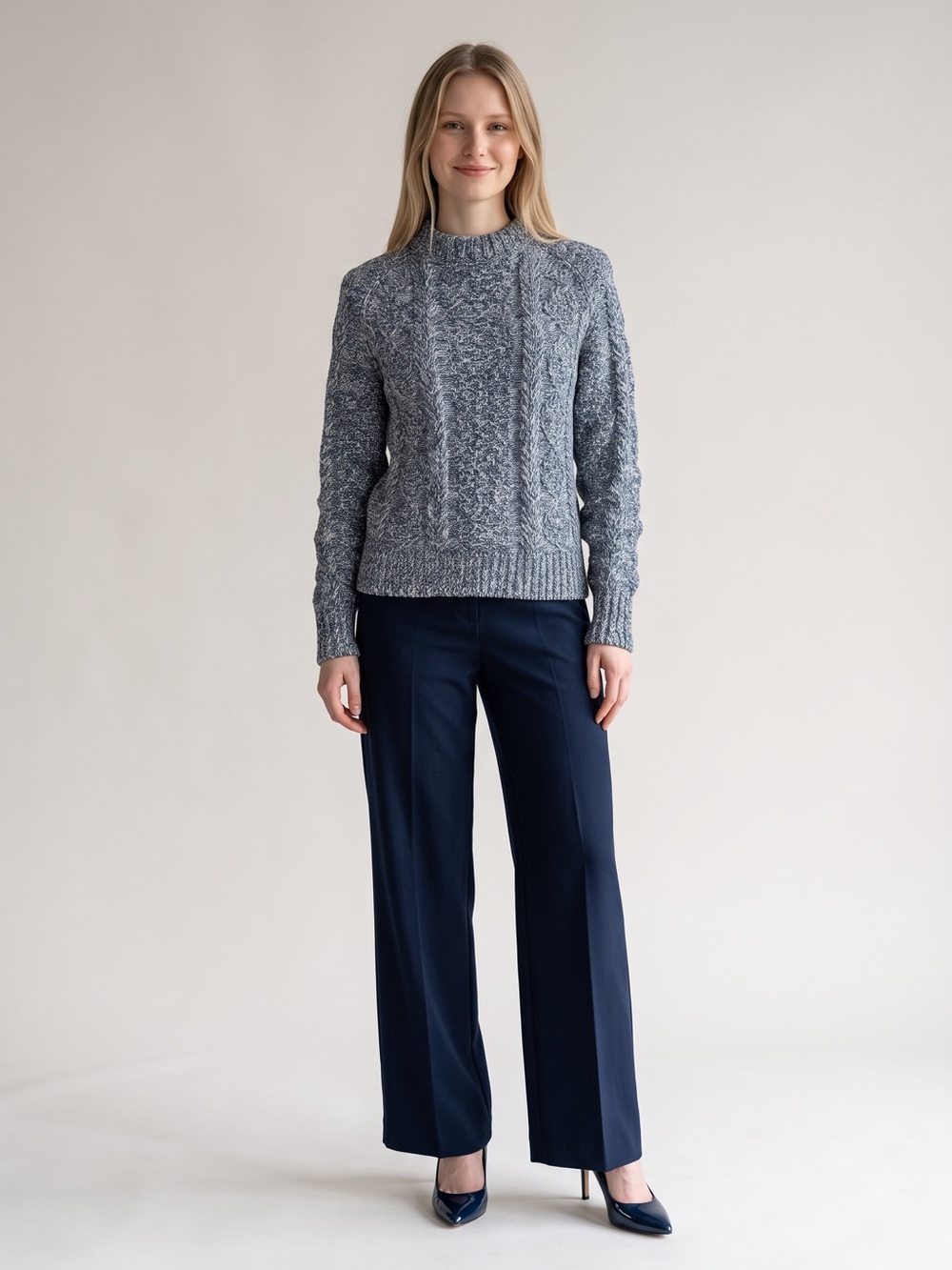 L.L. Bean Signature Cable Knit Cotton Pullover Sweater